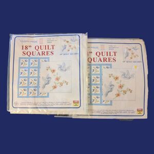 Lot Of 2 (qty 12) Jack Dempsey Stamped White Quilt Squares 6 Packs 18"X18" NEW